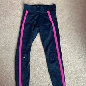 Under Armor navy blue and pink leggings